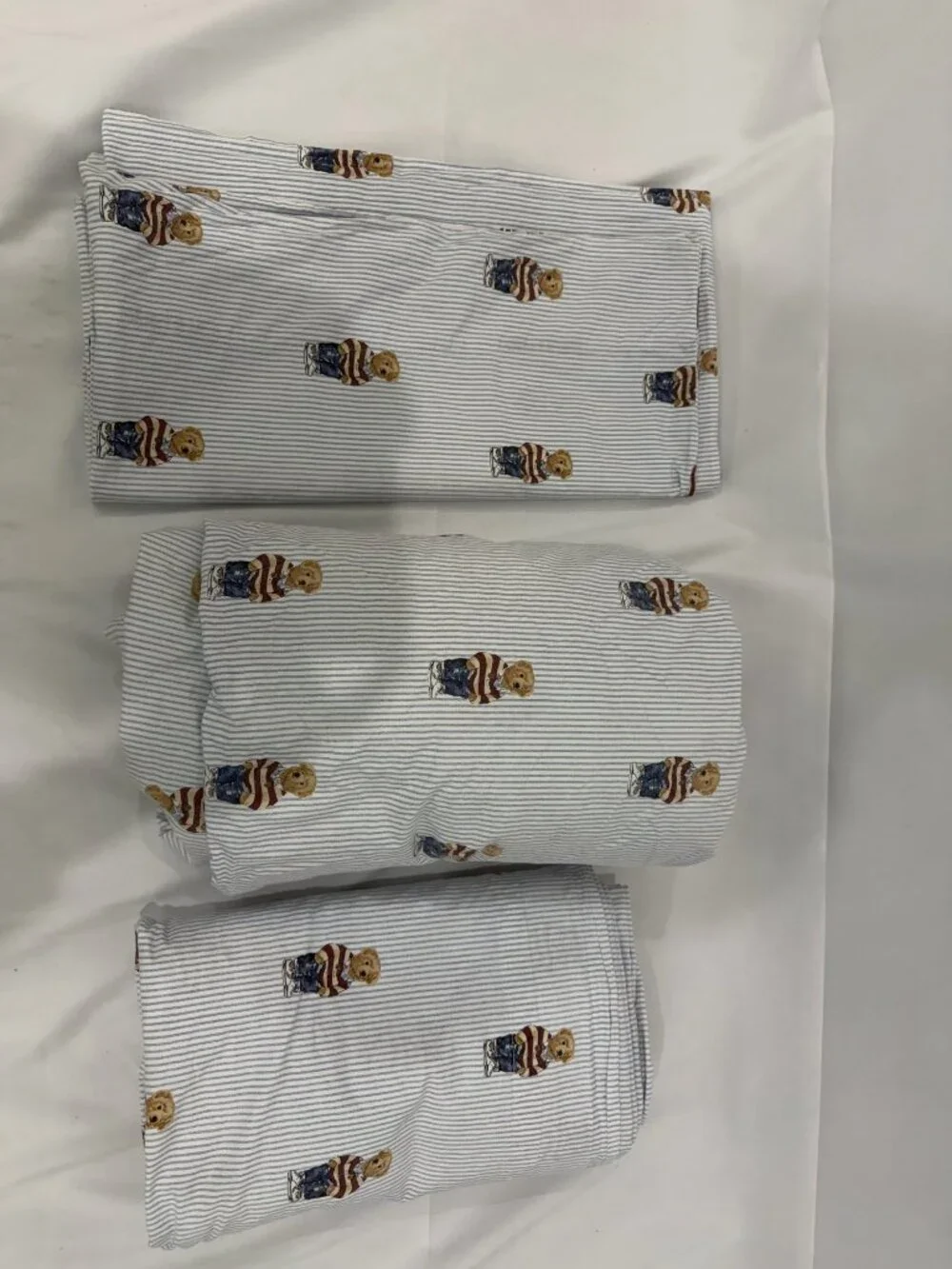 Ralph Lauren Polo Bear Rugby Stripe King Sheet Set